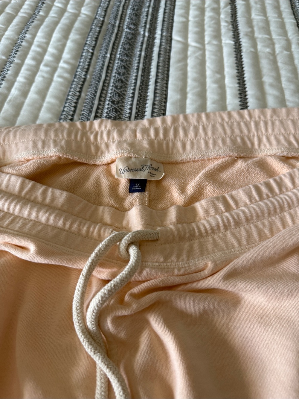 Women’s Peach and White Colorblock Jogger Bottoms - Picture 2 of 4